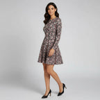 Women’s Long Sleeve Floral A-Line Mini Dress