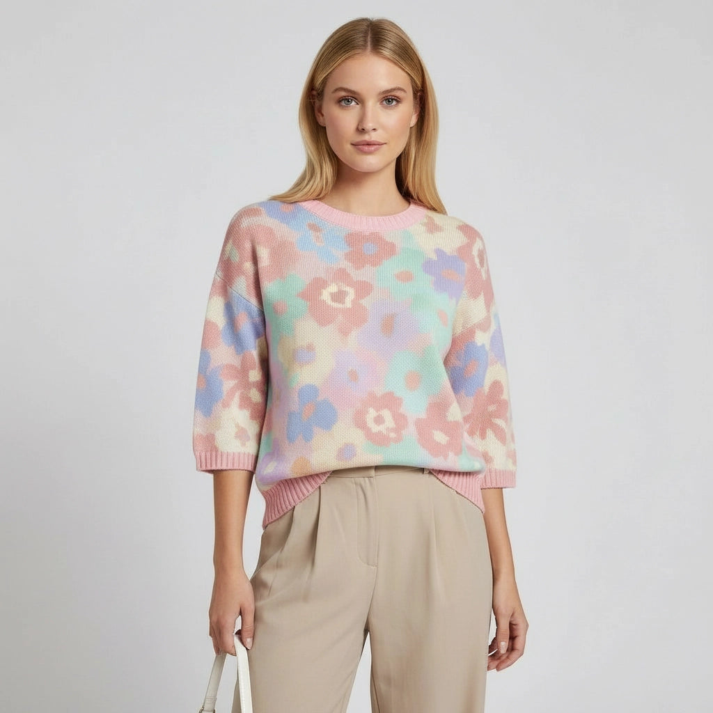 Women's Boxy Floral Sweater