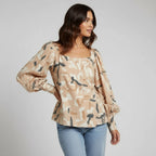 Square Neck Puff Sleeve Blouse