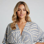 Women’s Boho Print V-Neck Maxi Dress With Side Split