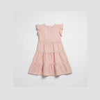 Women’s Gingham Flutter Sleeve Tiered Mini Dress