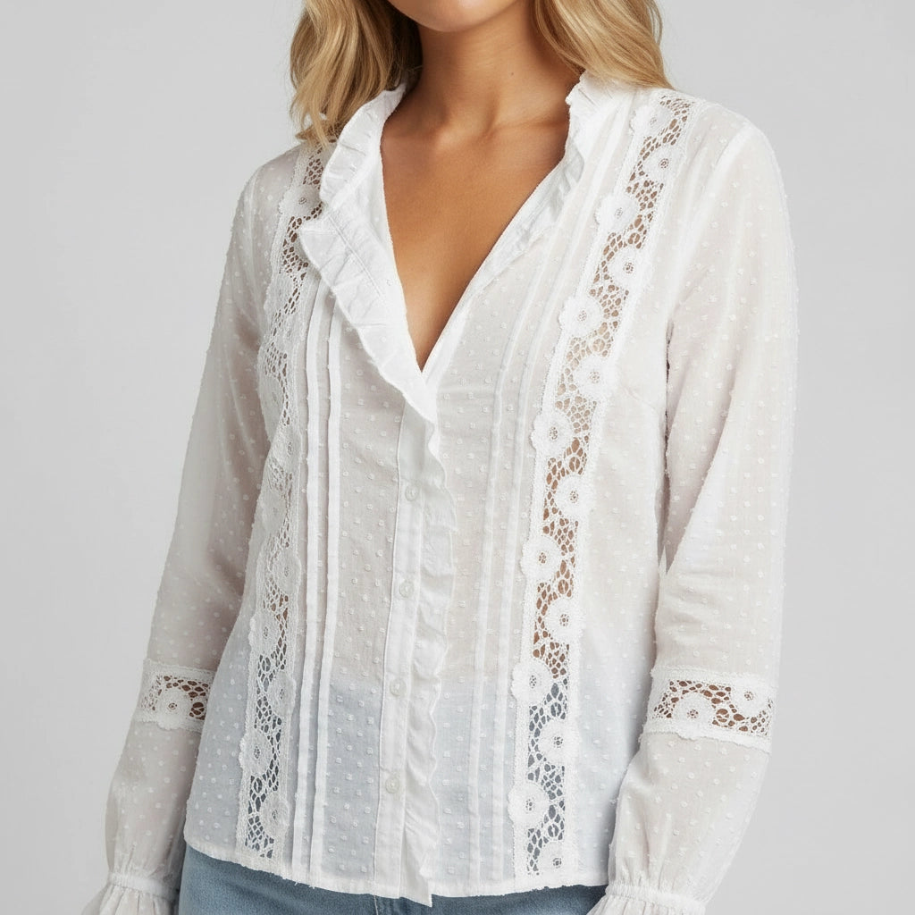 Women's Lace V-Neck Blouse