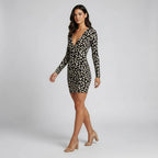 Slim Fit V-Neck Floral Mini Dress