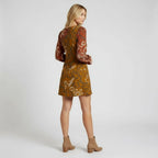 Long Sleeve Mini Dress With Abstract Print