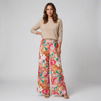 Women’s High Waist Wide Leg Flared Trousers