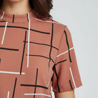 Boxy Geometric Print Top
