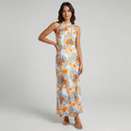 Women’s Floral Halter Neck Maxi Dress