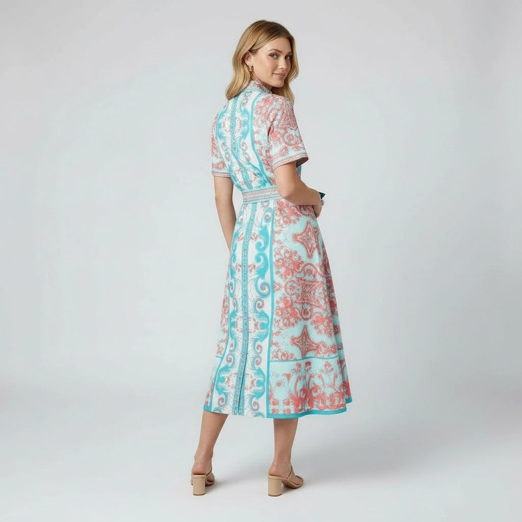 Women's Midi Dress With Belt