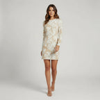 Floral Shift Dress with Long Sleeves