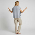 Boxy Sleeveless Sweater with Drop Shoulders