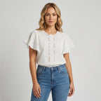 Relaxed Fit Broderie Blouse