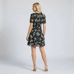 Women’s Floral V-Neck Short Sleeve Mini Dress