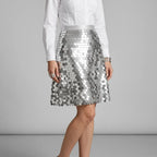 A-Line Disc Sequin Skirt Party Silver 3