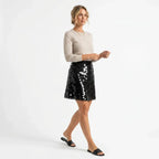 A-Line Disc Sequin Skirt Party Black 4