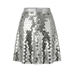 A-Line Disc Sequin Skirt Party Silver 6