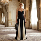 A-Line Formal Dress with Spaghetti Straps Black 1