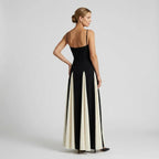 A-Line Formal Dress with Spaghetti Straps Black 3