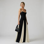 A-Line Formal Dress with Spaghetti Straps Black 5