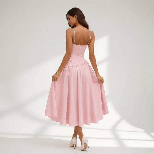 A-Line Wedding Guest Dress with Spaghetti Straps 1