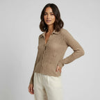 V-Neck Cable Knit Cardigan