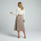 Women’s High Waist A-Line Office Midi Skirt