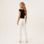 Asymmetrical Off Shoulder Top Black 2