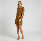 Long Sleeve Mini Dress With Abstract Print