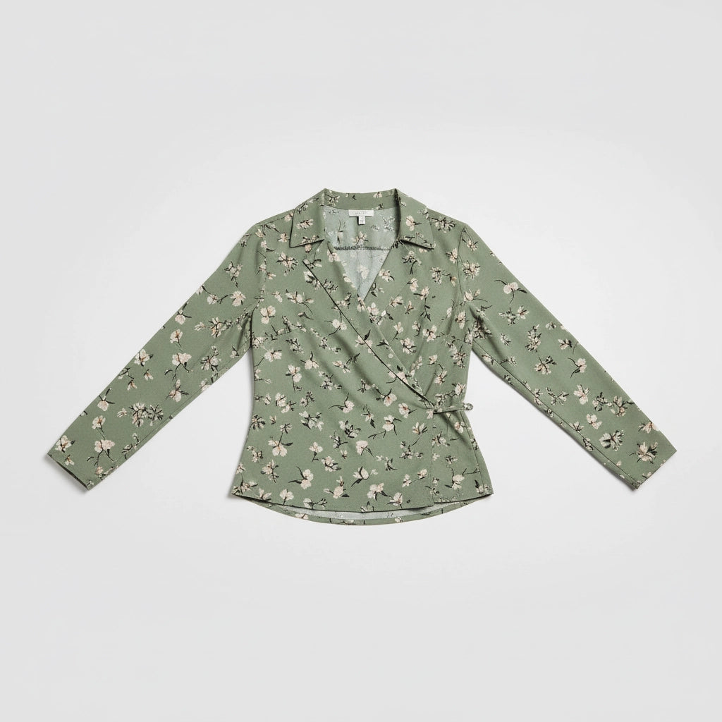 Women's Floral Wrap Blouse