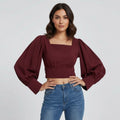 Women's Cropped Square Neck Top