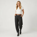 Barrel Leg Pants with in Striped Pattern Black 3