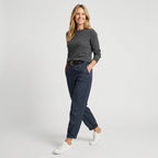 Barrel Leg Pants with in Striped Pattern Dark Blue 5