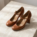 Block Heel Mary Jane Shoes Round Toe 1
