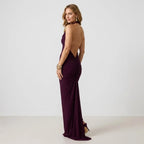 Bodycon Formal Maxi Dress with Twisted Strap Detail Bordeaux 4