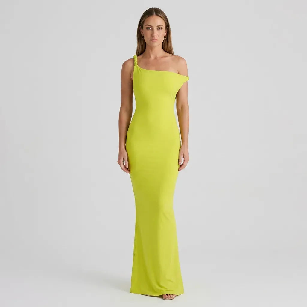 Bodycon Formal Maxi Dress with Twisted Strap Detail Yellow 7