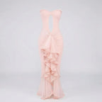 Bodycon Midi Cut Out Dress with Stomach Detail Pink 5