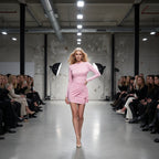 Bodycon Mini Wedding Guest Dress with Sleeves Pink 7