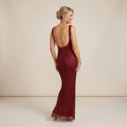 Bodycon Sequin Low Back Dress Red 5