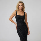 Bodycon Sequin Low Back Dress Black 8