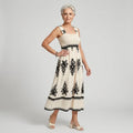 Boho Maxi Dress Sleeveless Smocked White 3