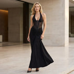 Boned Bodycon Corset Dress Formal Black 1