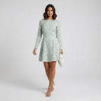Women’s Floral Long Sleeve Fit Mini Dress
