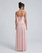 Bustier Corset Boning Structured Maxi Dress in Pink – 2