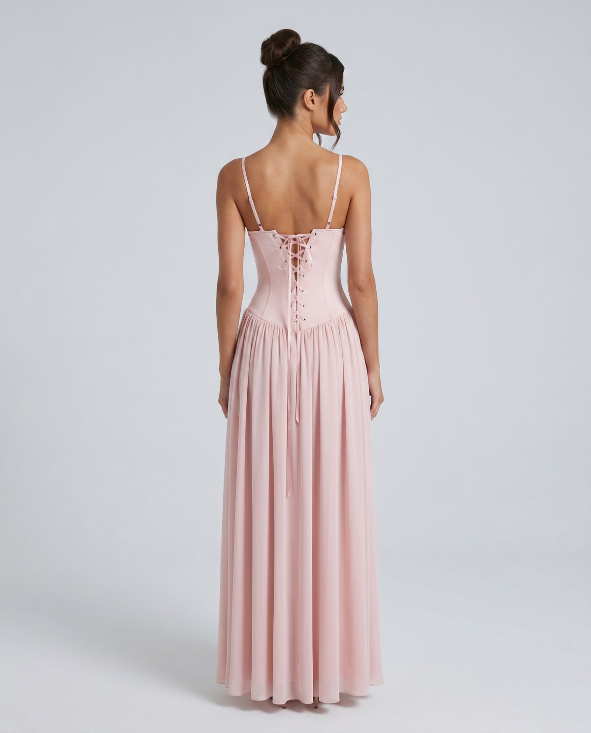 Bustier Corset Boning Structured Maxi Dress in Pink – 2