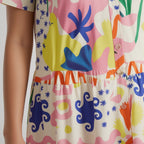 Women's A-line Buttoned Shirt Midi Dress