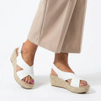 Comfortable Espadrille Wedge Shoes White 3