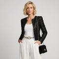 Cropped Sequin Jacket Blazer Style Black 4