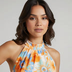 Women’s Floral Halter Neck Maxi Dress