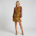 Long Sleeve Mini Dress With Abstract Print