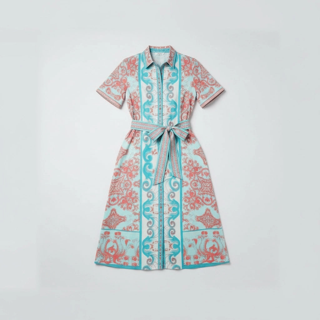 Women's Midi Dress With Belt
