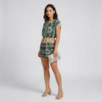 Women's Floral Short-Sleeve Romper